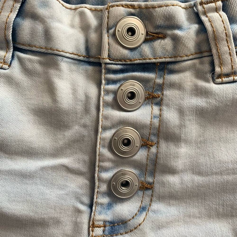 Soft Denim “Bleached Wash” High-waisted Shorts